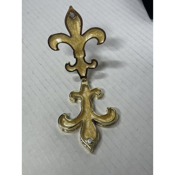 New In Box Art Form Fluer De Lis Dimante Rhinestone Trinket Box 3" - Picture 5 of 7